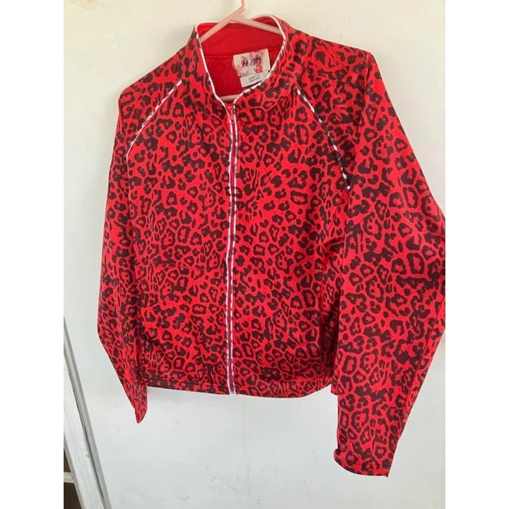 Vintage y2k 90s cheetah print track jacket